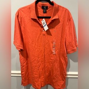 NWT Calvin Klein Mens XL Polo Coral color